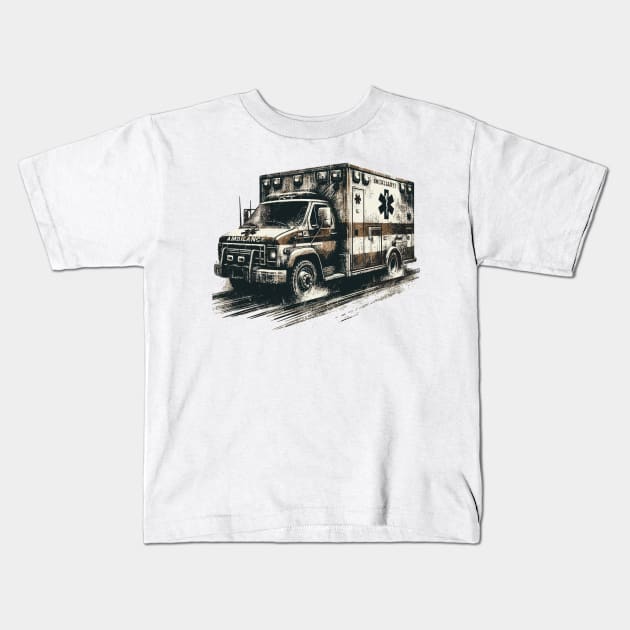 Ambulance Kids T-Shirt by Vehicles-Art